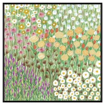 菠蘿選畫所 春天氣息 BFFD4404B 掛畫 40 x 40cm 花卉圖案  春天氣息 黑框