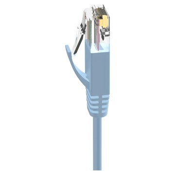 POLYWELL 寶利威爾 CAT6扁線 高速網路線 1Gbps RJ45 PW15-W59-A210  20m  藍色  1條