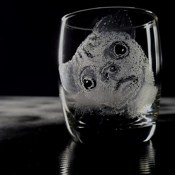 【毛孩故事杯】 客定手雕 醇酒/調酒杯 可配對 手工雕圖/免費刻字