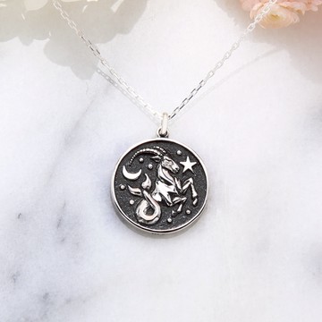 【Angel & Me】摩羯座 12/22-1/20 雙面 硬幣 s925 純銀 12星座項鍊 情人節 紀念日 生日禮物