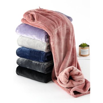 睡褲女秋冬加厚特厚法蘭絨長褲直筒散口寬松大碼珊瑚絨冬季褲子