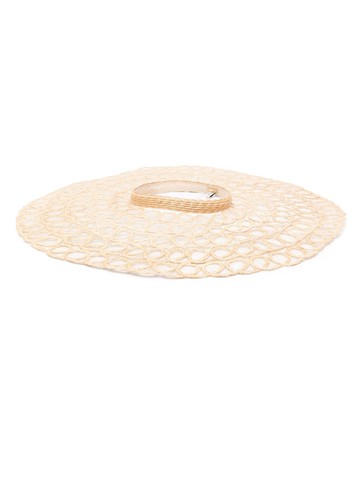 Cult Gaia - Magda woven visor - women - Hemp - One Size - Neutrals