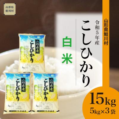 ふるさと納税 鮭川村 令和5年産　鮭川村コシヒカリ15kg(5kg×3袋)