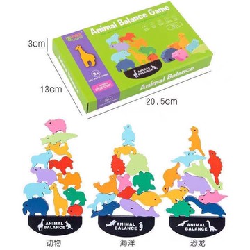 媽媽買 1214 木製 平衡疊疊樂 海底世界 動物世界 恐龍世界