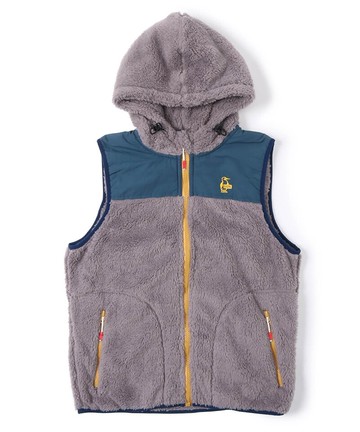 【毒】CHUMS Elmo Fleece 刷毛保暖背心 灰藍色 女款【領券折222｜Cube卡+APP下單最高10%回饋】