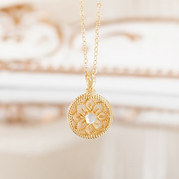 [14K包金]MARIGOLD盈盈一水間花絲雕刻項鍊【KMD585】-金