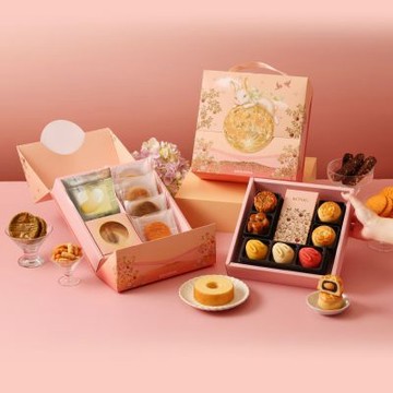 【金格食品】中秋幻采月雙層禮盒B款2盒組(廣式豆沙/菠蘿蛋黃酥/起司年輪/中秋禮盒)