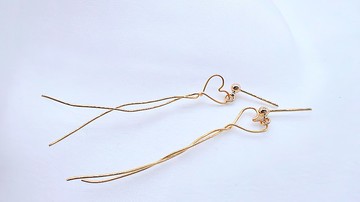 簡單愛 簡約 時尚  氣質 可微調 客製 可改夾 垂墜耳環 手作原創