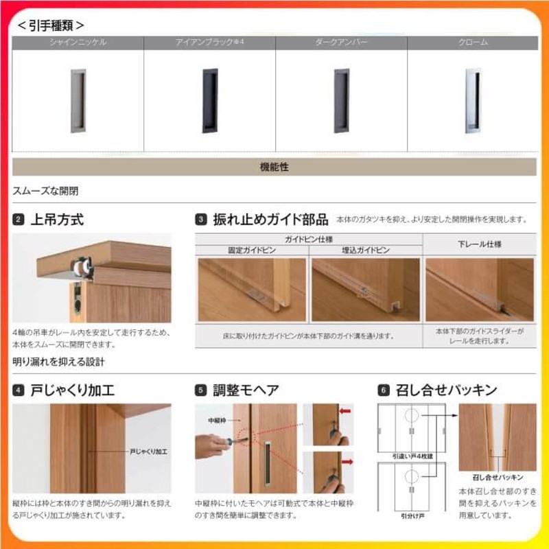 可動間仕切り 引き違い戸 2枚建 引戸上吊方式 ラシッサD ヴィンティア