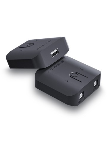 Acasis USB打印機共享器2口切換器二進一出分線器一分二轉換兩臺電腦鼠標鍵盤共用一臺打印機1分2擴展分支器