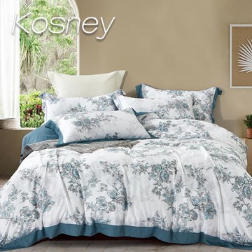 KOSNEY  夏日午後  頂級100支100%天絲TM品牌纖維特大八件式兩用被床罩組高度35公分