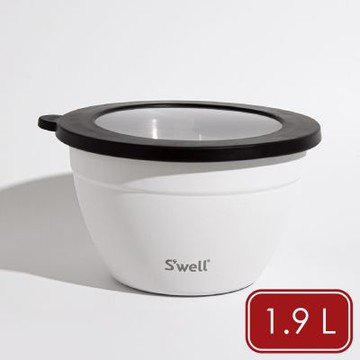 《S well》Kit醬料罐+防漏不鏽鋼沙拉碗-雲朵白1.9L-- swell 餐碗 便當盒 沙拉盆 不鏽鋼湯碗 不鏽鋼便當盒