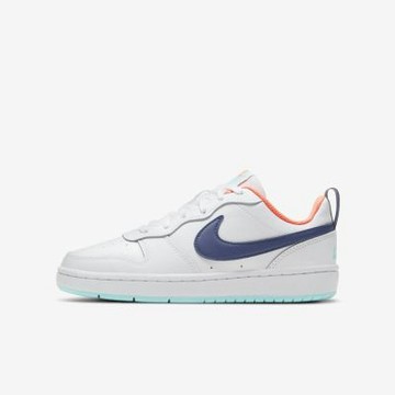 Nike Court Borough Low 2 GS [BQ5448-112] 大童 休閒鞋 運動 皮革 穿搭 白藍橘