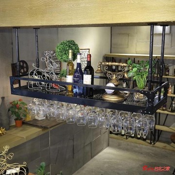 吧檯吊架 酒吧復古創意懸掛酒架杯架吧檯歐式葡萄酒倒掛紅酒杯架高腳杯吊架T【全館免運 限時鉅惠】