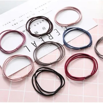 PS Mall  彈性髮圈 韓版飾品 髮束 高彈力髮飾 三線合一髮圈 10入【G2639】