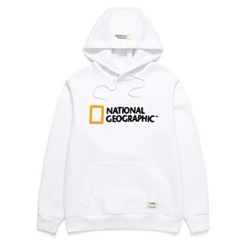 National Geographic Rucos big logo hoody 男女連帽上衣-白-N203UHD010010