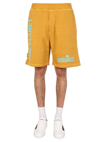 dsquared "one life one planet" bermuda shorts