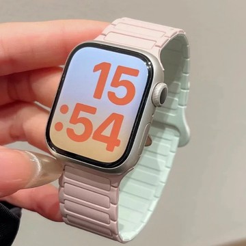 撞色矽膠磁吸錶帶 防水錶帶 適用於Apple Watch 錶帶  適用於iwatch/applewatch+全系列通用