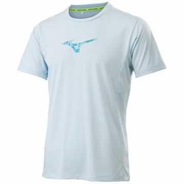 MIZUNO 美津濃 短袖上衣 男 女 中性 運動 路跑 吸濕排汗 月光藍 J2TAC50224