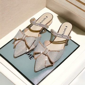 VIVILIAN氣質甜美蝴蝶結懶人半包拖鞋