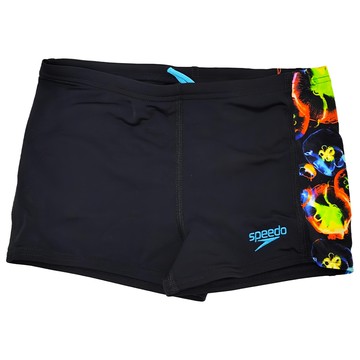 Speedo 男孩 運動四角泳褲 Digital  7-8  黑