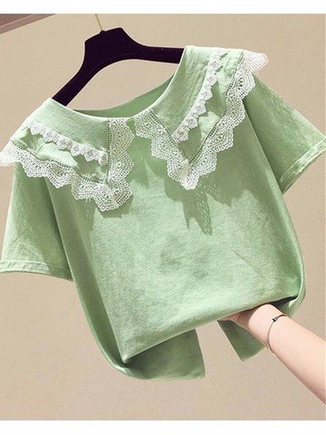 夏裝新款女童T恤短袖洋氣小女孩夏季半袖兒童裝泳衣上衣服潮