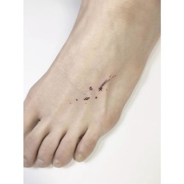 「宇宙」 紋身貼紙 微刺青 IG 小清新 小心機 卡通 紋身貼 小紅書同款 可愛 抖音同款 超美 創意 網紅 設計款