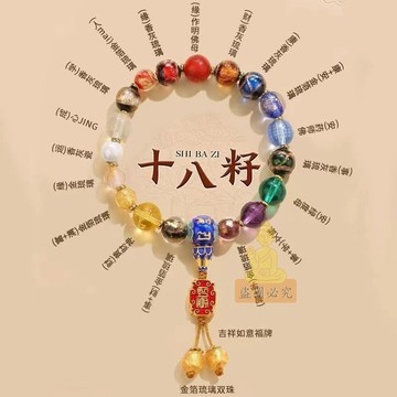 台灣出貨🔥香灰琉璃十八籽手串 古法多寶佛珠手持念珠 圈手鍊情侶禮物 精品手串 送禮送人 祈福過香爐 招財平安辟邪 琉璃手