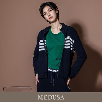 現貨【MEDUSA 曼度莎】白色條紋運動風夾克外套（M-XL）｜女運動外套 女外套