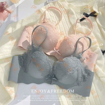 【臺灣出貨👙】小胸聚攏性感純欲蕾絲內衣一片式無痕無鋼圈少女學生舒適文胸套裝【伊娜美】