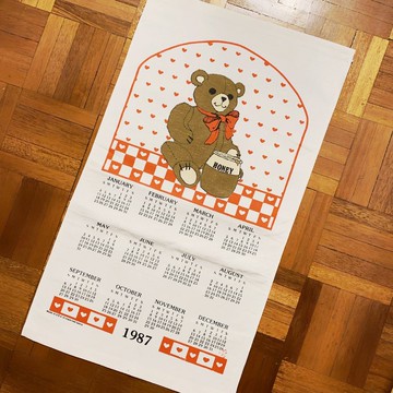 1987 美國早期布面月曆 bear