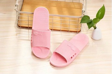 PS Mall 魚標浴室拖鞋 純色防滑耐磨拖【J433】