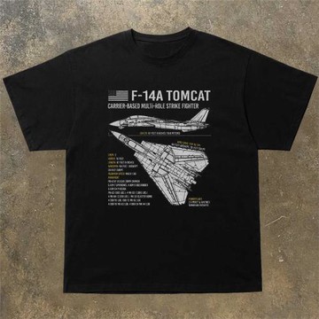 西海棧道短袖t恤衫寬松純棉F 14戰斗機印花oversize圓領半袖上衣