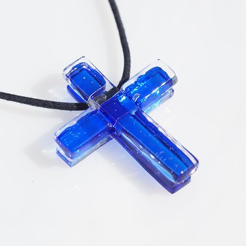 十字架玻璃(十字架[鈷])項鍊[made to order]