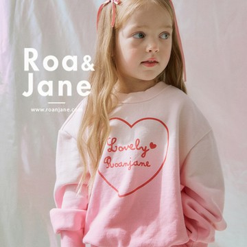 韓國專櫃 RoanJane 白粉漸層愛心印圖大學T