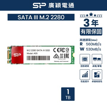 SP廣穎 M.2 2280 A55 1TB SSD 固態硬碟(SP001TBSS3A55M28)