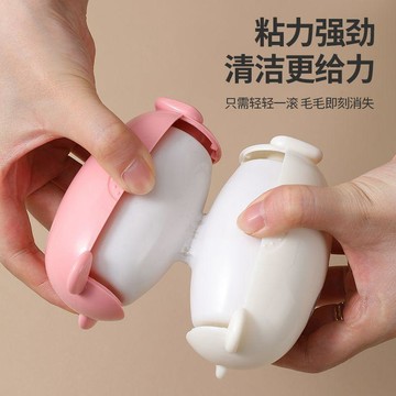 💖新品✨臺灣出貨✨卡通可水洗粘毛器寵物粘毛橢圓形滾筒粘毛器家用便攜可拆洗除毛刷