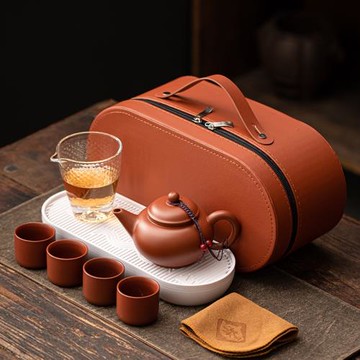 朱泥干泡茶具套裝功夫茶壺茶杯全套旅行便攜式泡茶器外出帶收納包