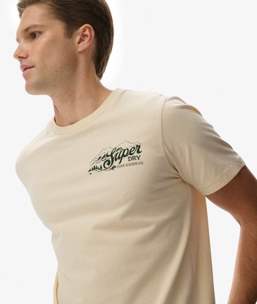 Superdry Men's Lo-fi Outdoors Relaxed T-shirt Cream Size: M