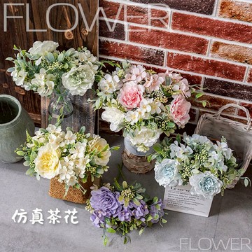 💐隔日到貨💐 仿真茶花 山茶花 人造花 仿真花 永生花 乾燥花 不凋花 保鮮花 新娘手捧花 花盆插花 居家裝飾 裝飾花