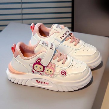 官網C&K拉布布女童鞋子2026新款春季兒童運動鞋皮面大童小白板鞋