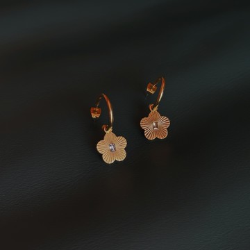 【ᴛᴏs】My Fairy 金屬花朵鑲鑽耳環 紐約風金屬飾品