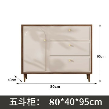免運 餐邊櫃 儲物櫃 茶水櫃 實木餐邊茶水櫃客廳靠墻落地廚房櫥櫃置物收納儲物奶油風五斗櫃子