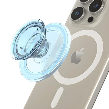 SINJIMORU 磁力強化 M Tipitok MagSafe 透明 握把支架  1個  藍色