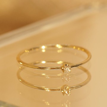 18K金鑽石點狀超薄戒指18K Gold Diamond Dot Ultrathin Ring