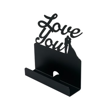 OPUS 東齊金工 歐式鐵藝名片座 愛情 10x3x13cm  經典黑  1個