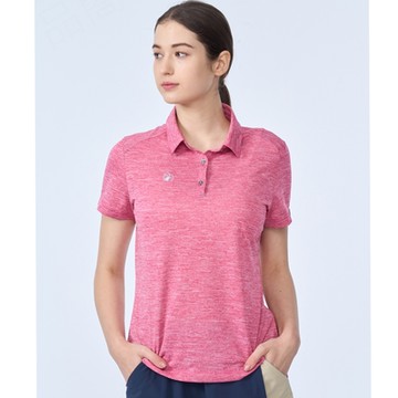 Wildland荒野-女彈性輕量麻花排汗POLO衫-梅洛色