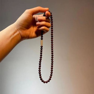 允茹印度小葉紫檀木珠子手串檀香木質多圈個性古風潮男女情侶手鏈