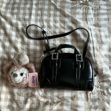 韓系復古學院風高級油蠟皮網紅外出手提小包包輕奢洋氣手提斜跨包