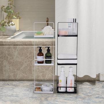 收納職人 日式簡約浴室手提式三層架/衛浴瀝水儲物架_2色任選 - 白色